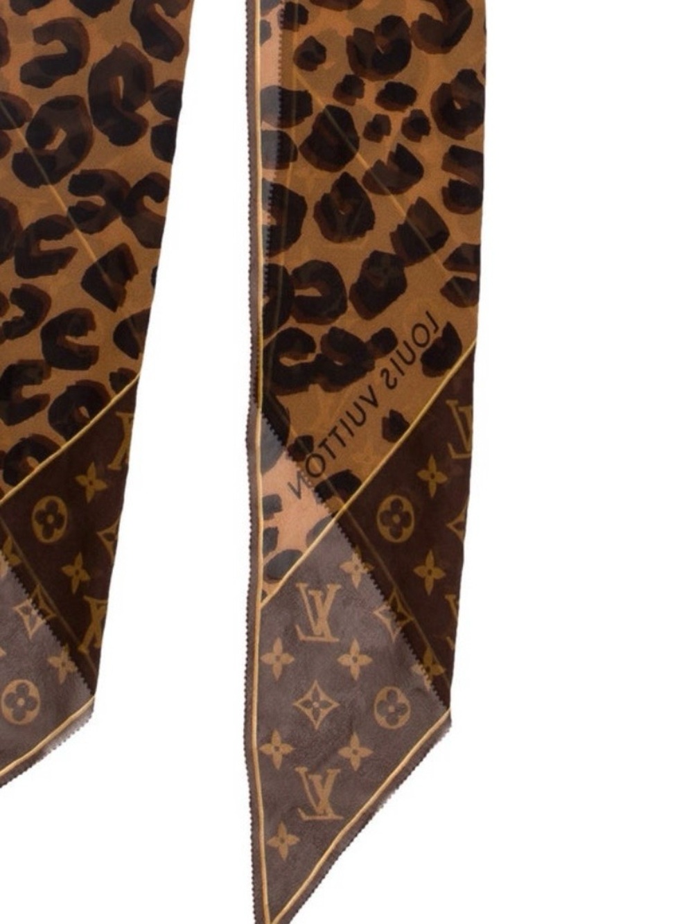 100% Silk Louis Vuitton Leopard Print Scarf
